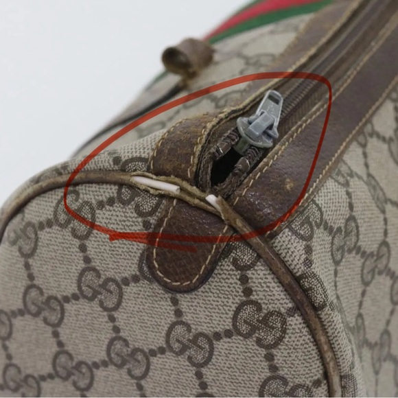 #7 Gucci GG Canvas Boston Bag Preloved Used - LIVE SHOW! - Picture 7 of 16